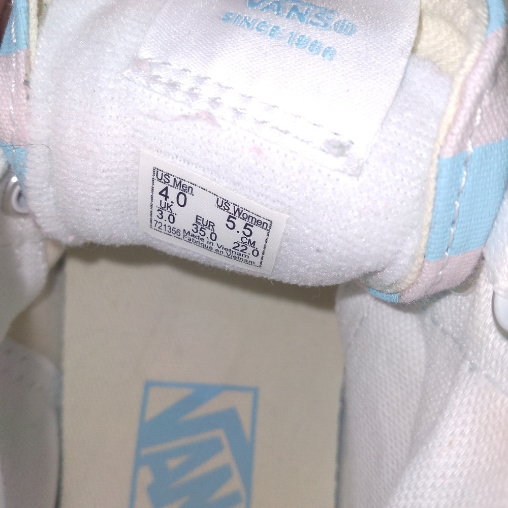 VANS SK8-Hi Tapered Women's Size 5.5 Multi-Color Pastel Stripes Skater Shoes EUC - Picture 9 of 12